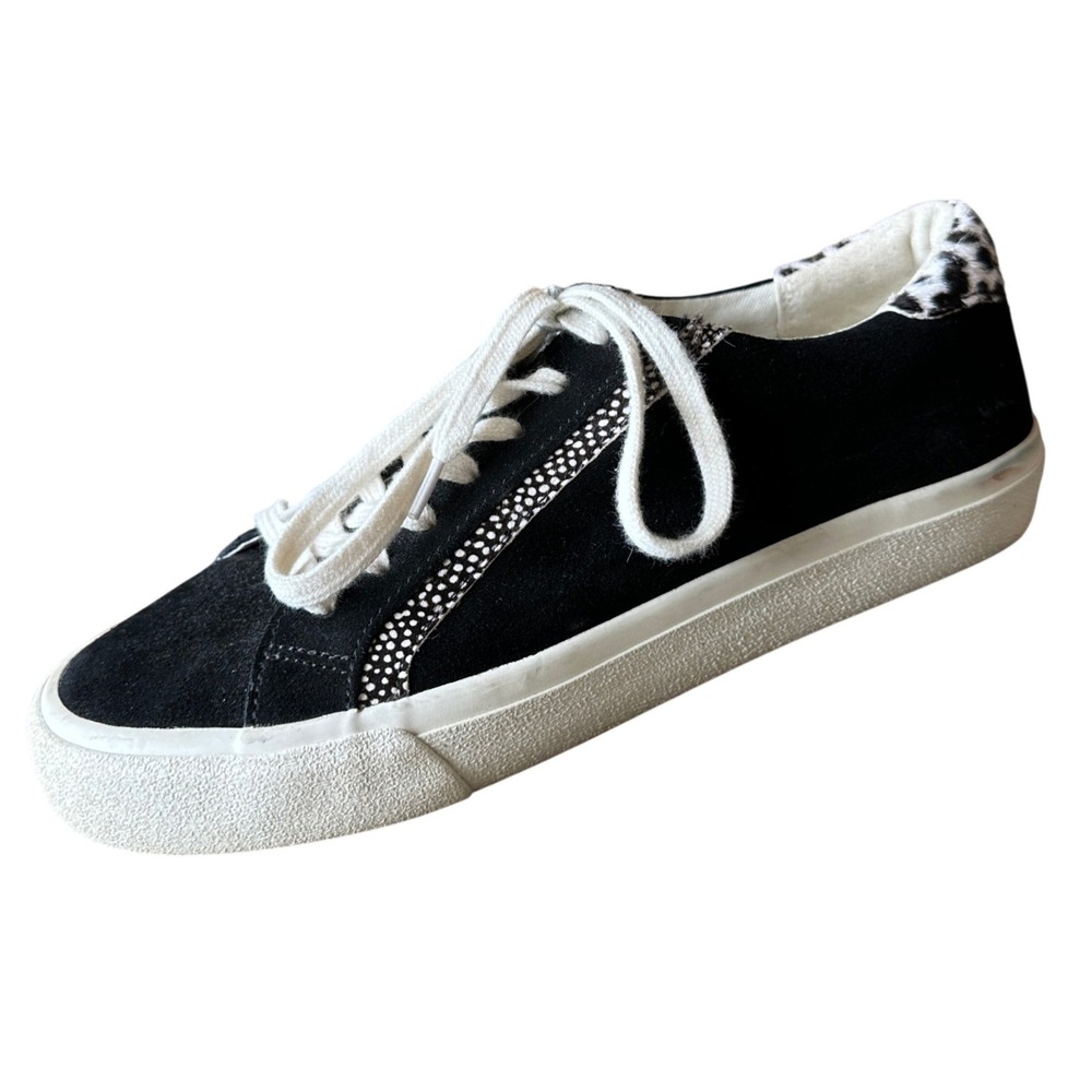 Madewell Court Sneakers Black Suede Calf Hair Leopard MA522 Womens 8.5M